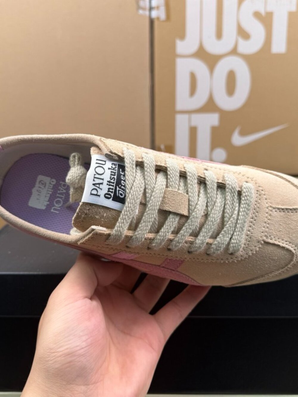Onitsuka Tiger x Patou Mexico 66 Suede Pink Beige Women's - Picture 4 of 9